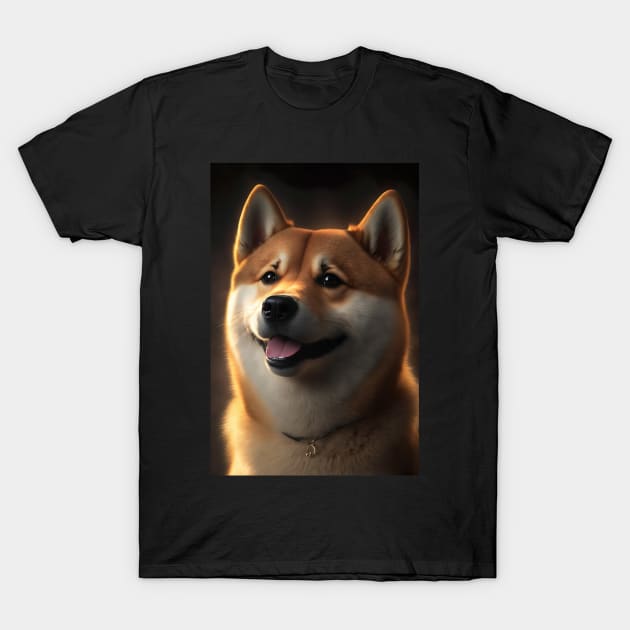 Happy Shiba Inu Dog T-Shirt by KoolArtDistrict